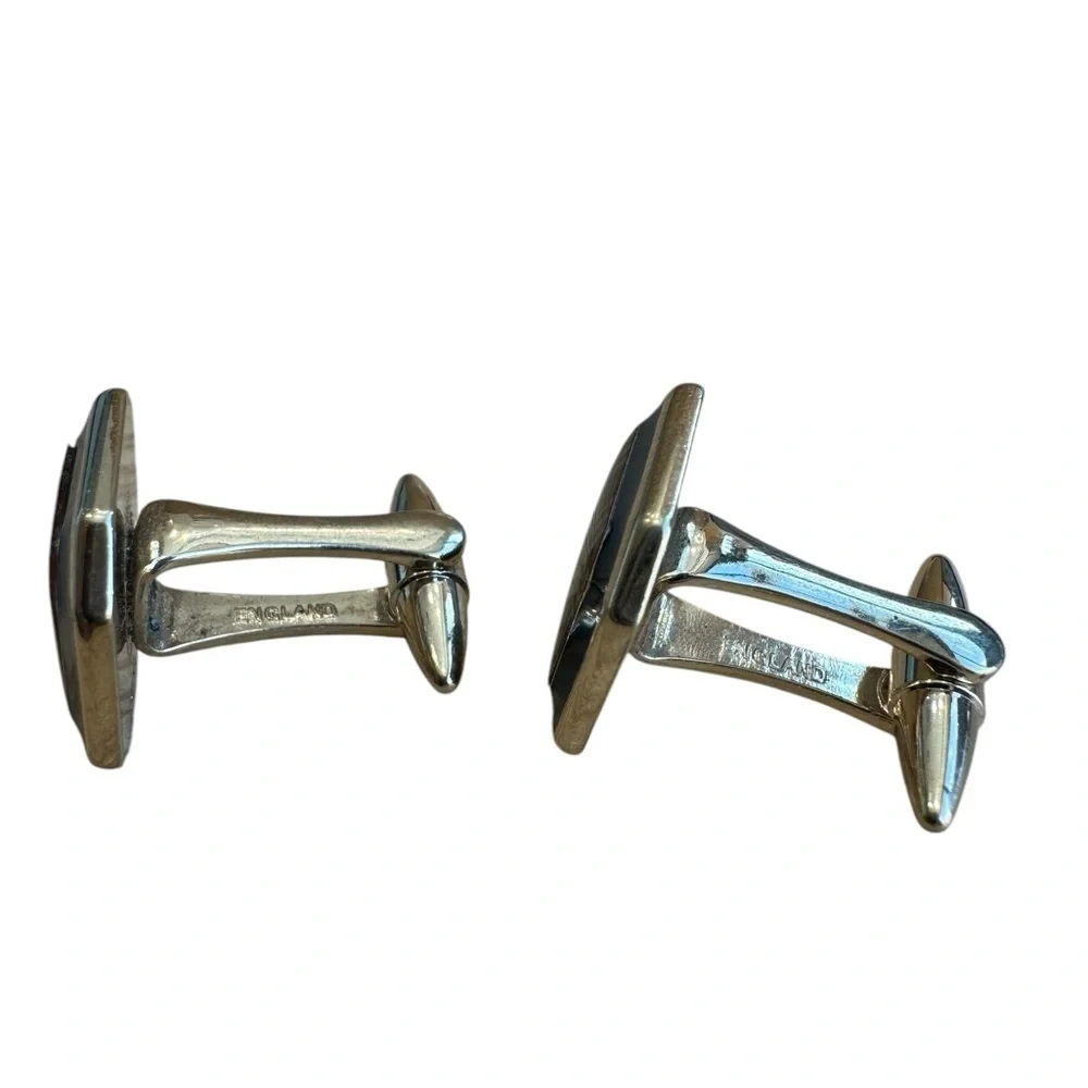 Burberry Green and Blue Tartan Square Cuff Links